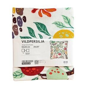 IKEA VILDPERSILJA White Multicolor Floral Pillow Cover 20" x 20"